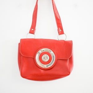 1960s Red Patent Vinyl Shoulder Bag