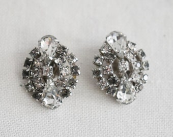 1950s/60s Clear Rhinestone Clip Earrings