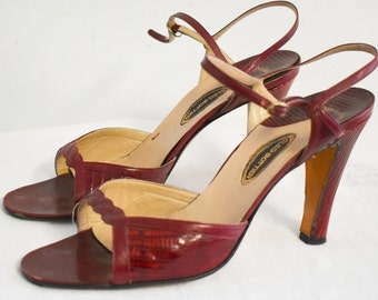 1970s Cleo-Bottier Oxblood Leather Heels, Size 40