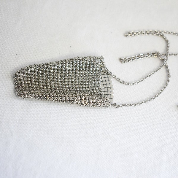 Vintage Silver Metal Mesh Chain Necklace