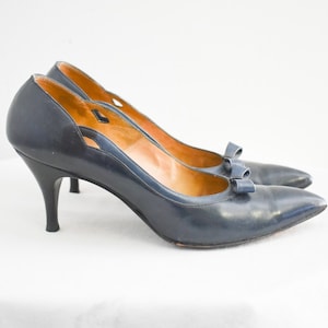 1950s Mario Valentino Navy Stiletto Heels Size 6 1/2 AAA - Etsy
