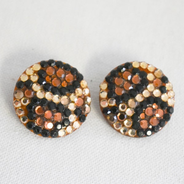 1980s/90s Leopard Rhinestone Clip Earrings