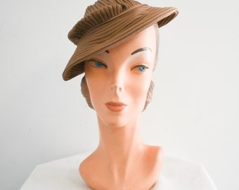 Vintage Mocha Brown Crushable Beret Style Hat