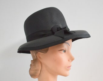 1960s Lisa Black Straw Hat