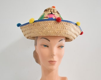 1960s Myrtle Beach Souvenir Straw Hat