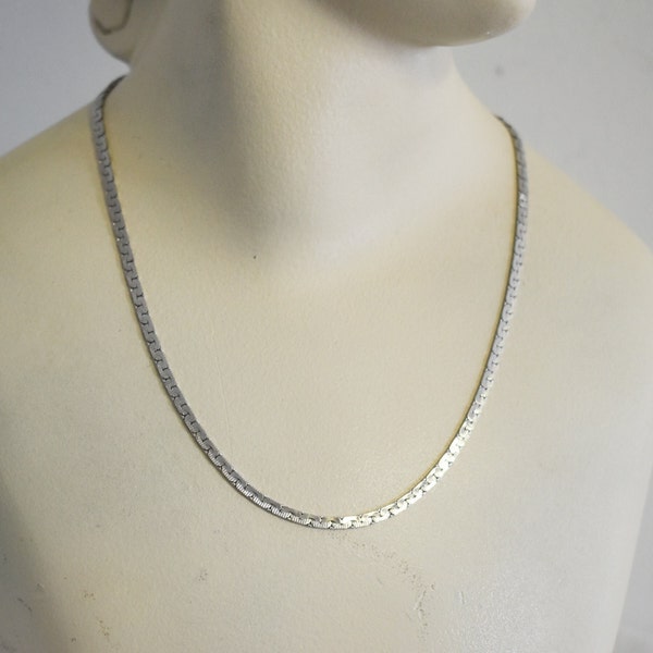 1980s Silver Metal Chain Necklace