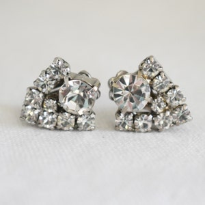 1950s/60s Clear Rhinestone Clip Earrings