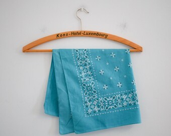 1980s Blue-Green Cotton Bandana