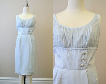 ice blue silk dress