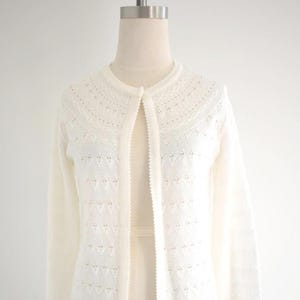 1960s Sweater Bee Cream Cardigan Sweater