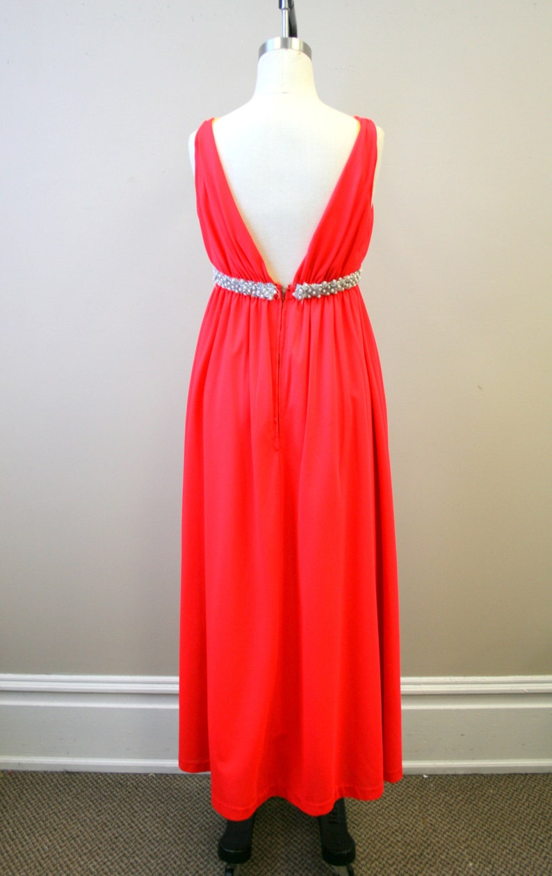 1960s Mike Benet Formals Neon Red-orange Gown - Etsy