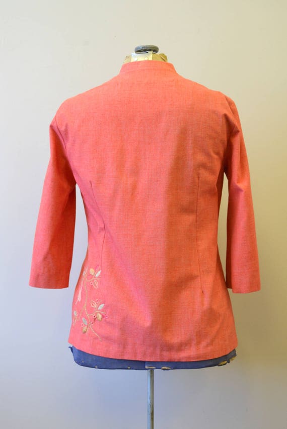 1960s Emporium Embroidered Coral Jacket - image 6
