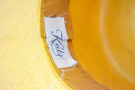 1960s Kutz Yellow Straw Hat - image 7