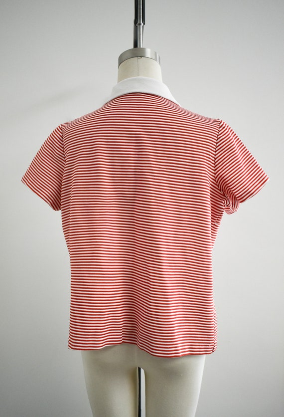 1970s Red and White Striped Knit Shirt - image 5