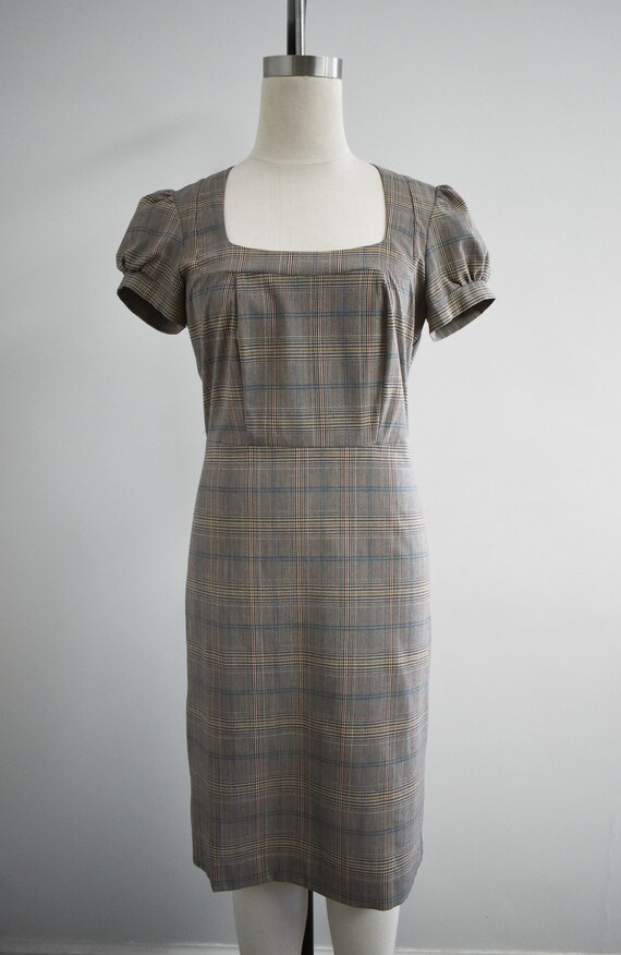 1990s Brown Plaid Dress - image 3