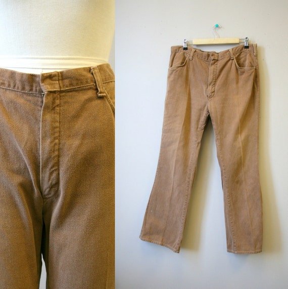 1970s Mr. Leggs Brown Cotton Denim Jeans - image 1