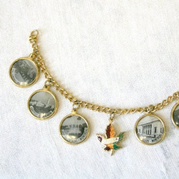 1960s Canadian Photo Charm Souvenir Bracelet - image 1
