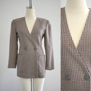 1980s Krizia Wool Blend Chevron Jacket image 1