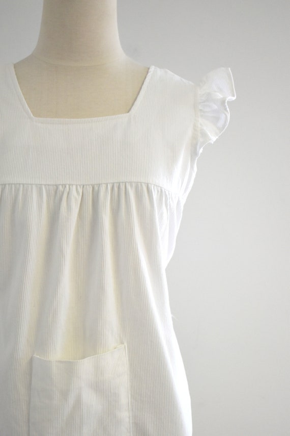 1970s White Corduroy Baby Doll Top - image 3