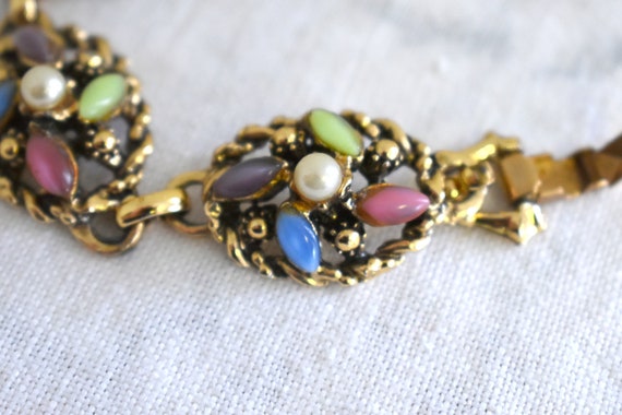 1970s Sarah Coventry Link Bracelet with Multi-Col… - image 4