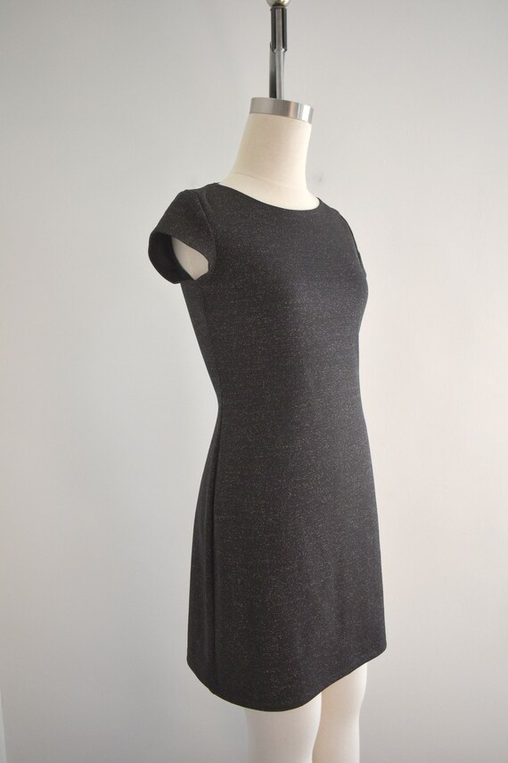 1990s Black Sparkle Bodycon Mini Dress - image 4