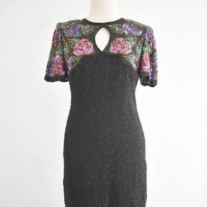 1990s Beaded and Sequin Cocktail Dress