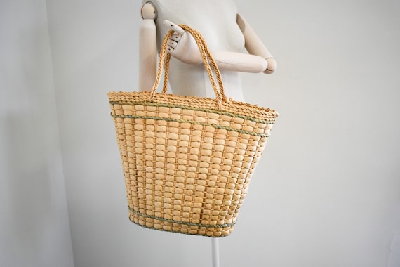Vintage Straw Tote Bag - image 3