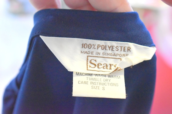 1970s Sears Navy Polyester Shirt - image 6