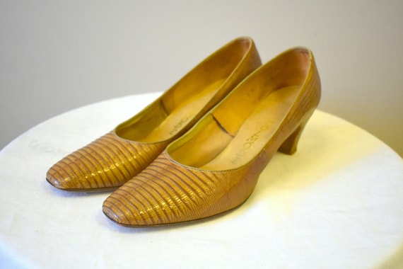 1960s Dolmode Reptile Heels, Size 8M - image 2