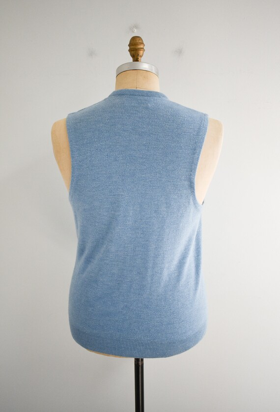 1970s/80s Pale Blue Men's Sweater Vest - image 5