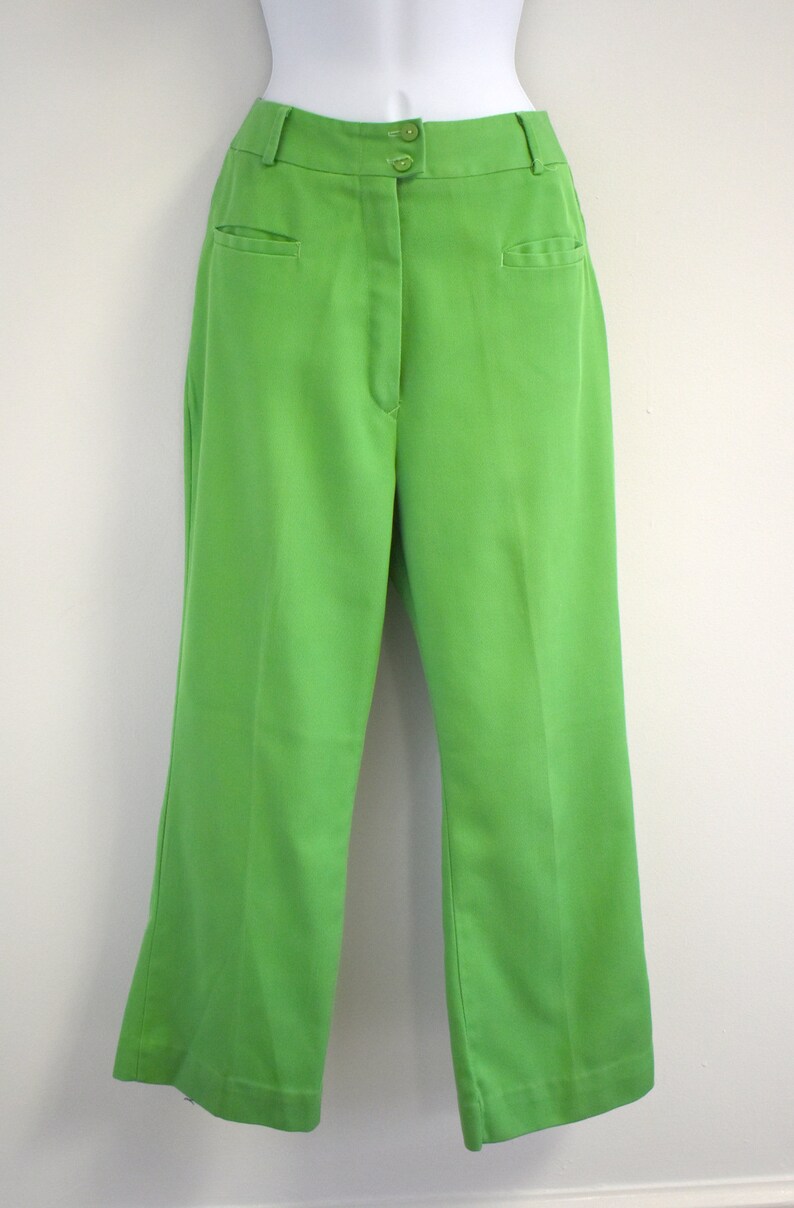 1970s Miss Holly Kelly Green Cropped Pants | Etsy