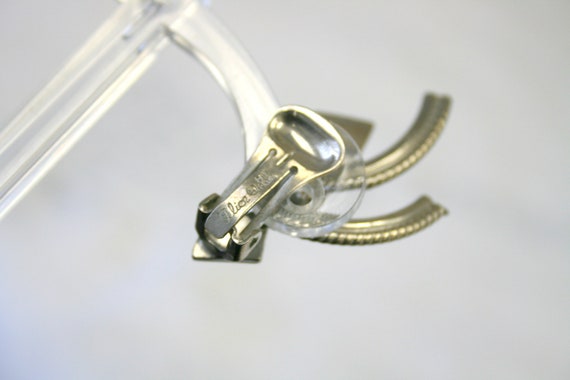 1950s Alice Jewelry Silver Clip Earrings - image 6