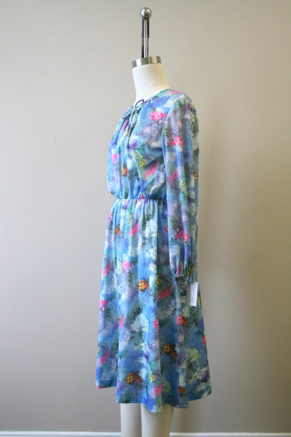 1970s Floral Knit Dress - image 4