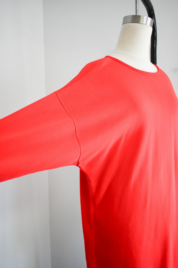 1980s Red Sweatshirt Tunic/Mini Dress - image 4