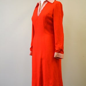 1970s Adele Simpson Red-Orange Dress image 3