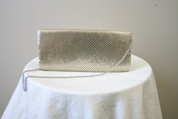 1990s Jessica McClintock Silver Metal Mesh Purse - image 3