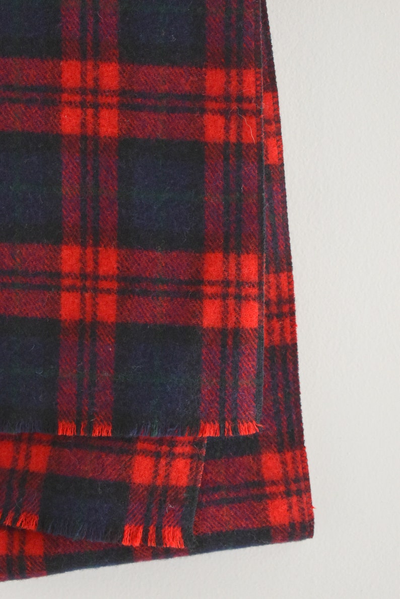 1960s Red Plaid Scarf image 4