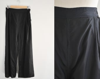 1940s Matte Black Pajama Pants