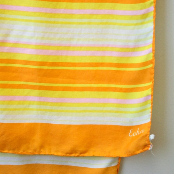 1960s Echo Citrus Striped Silk Scarf - image 1