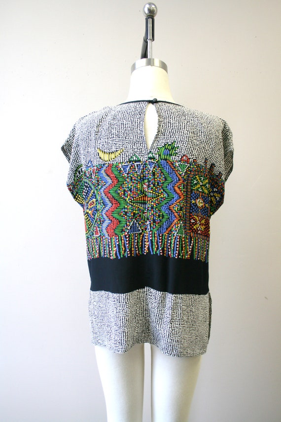 1980s Platinum by Dorothy Schoelen Printed Blouse - image 5