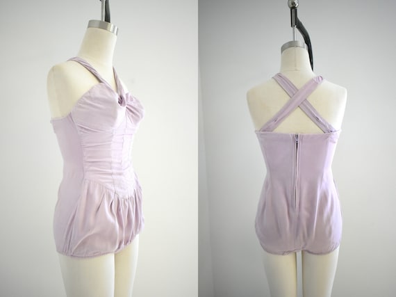 1950s Rose Marie Reid "Dress Sheath" Lavender Swi… - image 2