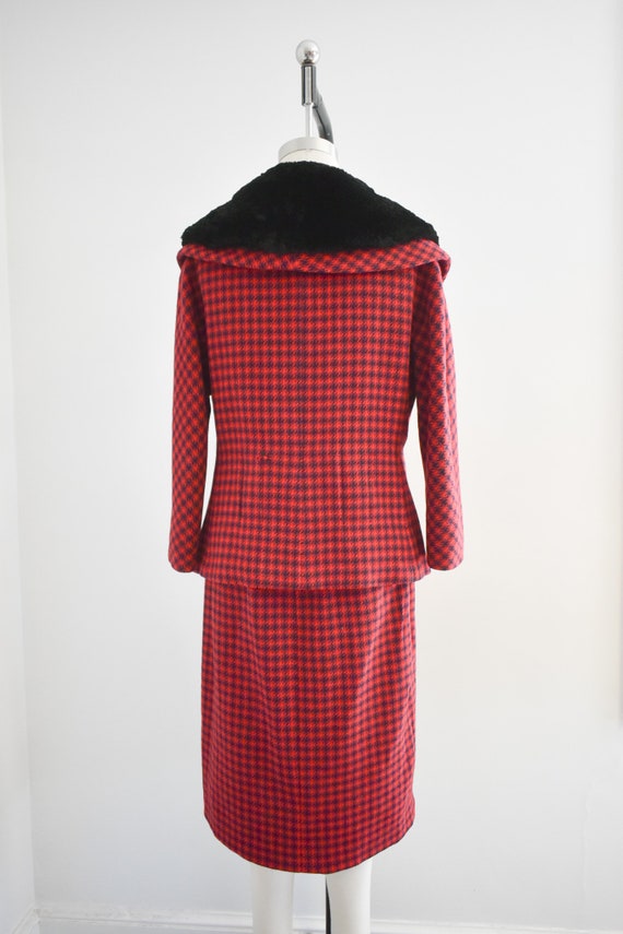 1950s Dan Millstein Red and Black Plaid Wool Skir… - image 5