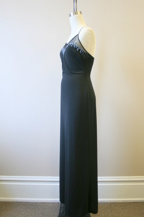 1990s Cache Black Beaded Slip Dress - image 4