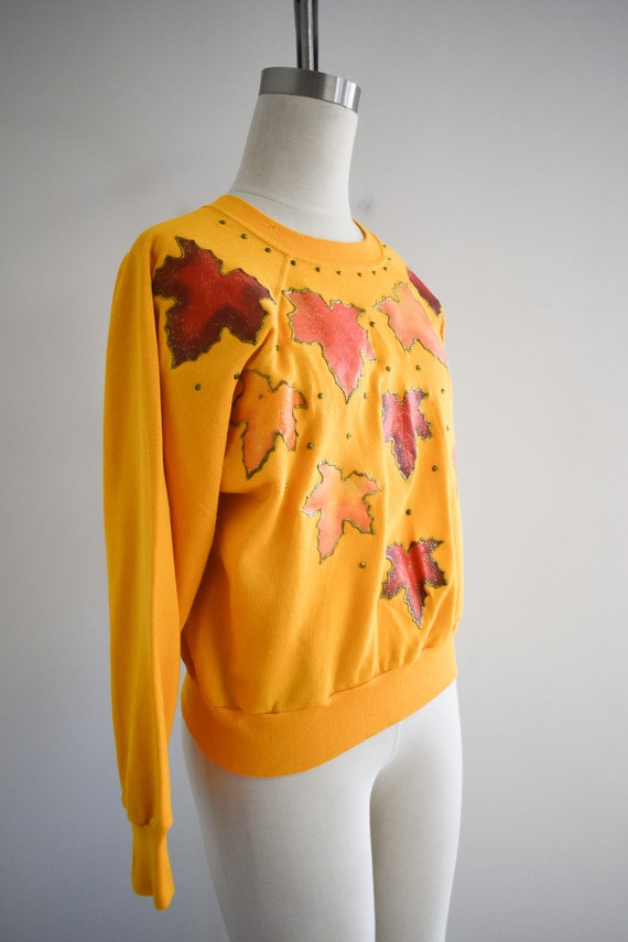 1980s Autumn Leaf Applique Sweatshirt - image 5