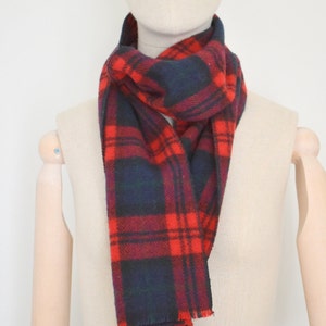 1960s Red Plaid Scarf image 1