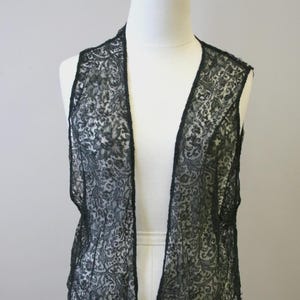 1920s Black Lace Vest