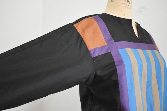1980s Silk Patchwork Blouse - image 5