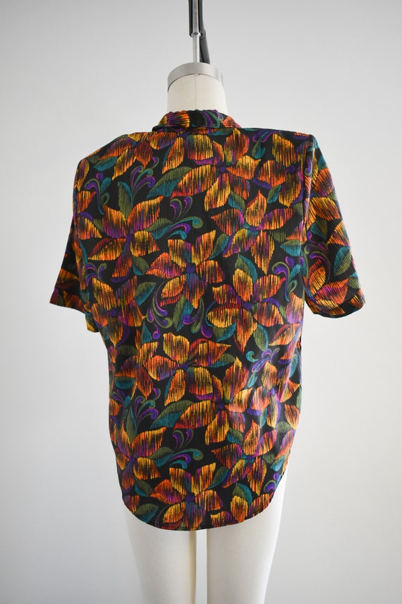 1980s Floral Print Blouse - image 5