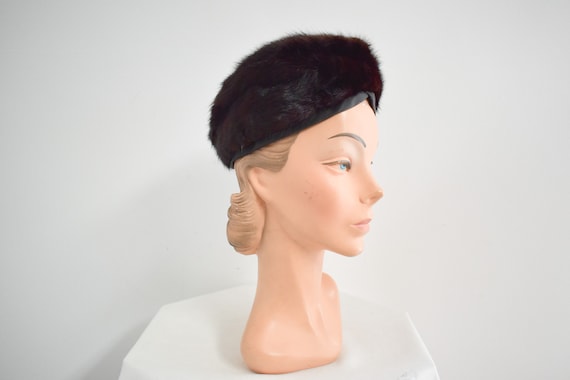 1940s Brown Fur Toque Hat - image 2