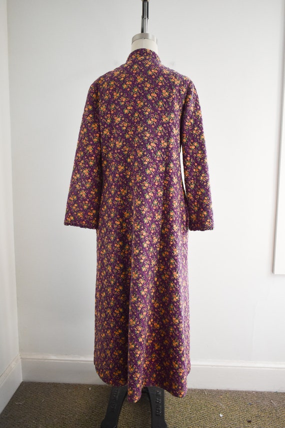 1940s Purple Quilted Cotton Robe - image 5